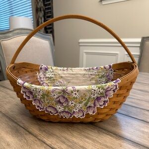 2006 Longaberger Crocus basket with Floral Fabric Scarves.